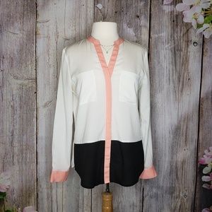 Ivanka Trump Color Block Long Sleeve Top